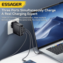 Charger Essager 'Gan Journey' black 140W (2xPD / QC3.0) / EU VERSION /
