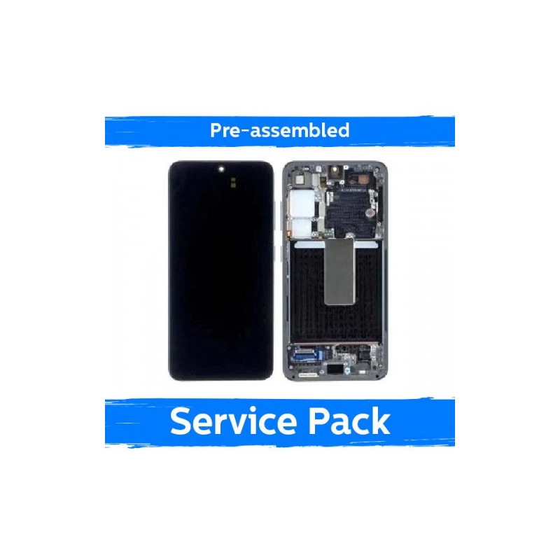 Ekranas skirtas Samsung S916 S23 Plus su rėmeliu / Phantom Black (Graphite) / (Pre-assembled Service Pack)