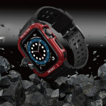 Strap Band for Apple Watch 42mm / 44mm / 45mm (black + red) Strap Band for Apple Watch 42mm / 44mm / 45mm (black + red)
