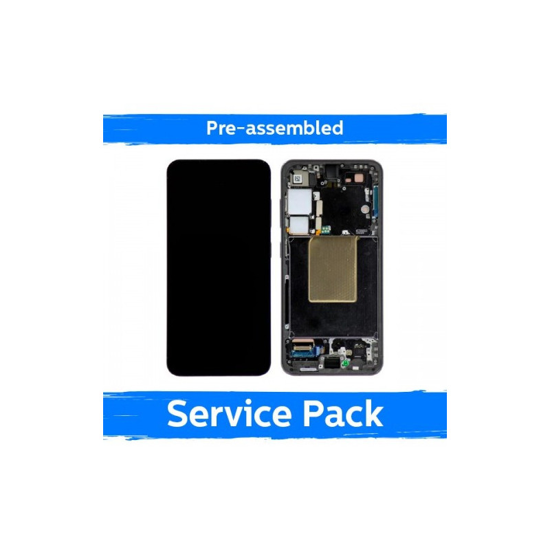 Ekranas skirtas Samsung S921 S24 su rėmeliu / Marble Grey / (Pre-assembled Service Pack)