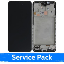 Ekranas skirtas Samsung A166 A16 5G juodas su rėmeliu (Service Pack)