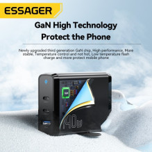 Įkroviklis Essager 'Peak 2' juodas 140W (2xPD / QC3.0)