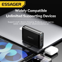 Charger Essager 'Peak 2' black 140W (2xPD / QC3.0)