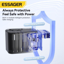 Charger Essager 'Travel Global 1' black 35W (2xPD / 3xQC3.0) (suitable for EU / US / UK)
