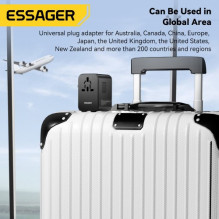 Įkroviklis Essager 'Travel Global 1' juodas 35W (2xPD / 3xQC3.0) (tinka EU / US / UK)