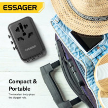 Charger Essager 'Travel Global 2' black 65W (3xPD / 2xQC3.0) (suitable for EU / US / UK)