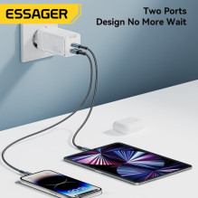 Charger Essager 'Zhiqi GaN' white 45W (PD / QC3.0)
