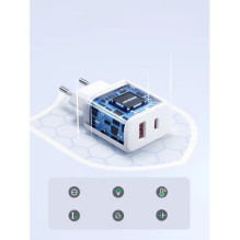Charger Joyroom 'JR-TCF05' white 20W (1xPD 1xQC3.0) + 'Type-C / Lightning' 100cm cable Charger Joyroom 'JR-TCF05' white 20W (1xPD 1xQC3.0) + 'Type-C / Lightning' 100cm cable