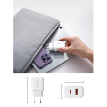 Charger Joyroom 'JR-TCF05' white 20W (1xPD 1xQC3.0) + 'Type-C / Lightning' 100cm cable Charger Joyroom 'JR-TCF05' white 20W (1xPD 1xQC3.0) + 'Type-C / Lightning' 100cm cable