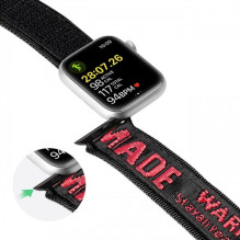 Apyrankė Dux Ducis 'Outdoor' skirta Apple Watch 42mm / 44mm / 45mm juoda / raudona