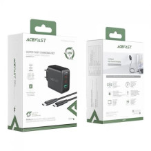 Charger Acefast 'A13' black 65W (2xPD / 1xQC3.0) + 'Type-C / Type-C' 120cm cable Charger Acefast 'A13' black 65W (2xPD / 1xQC3.0) + 'Type-C / Type-C' 120cm cable