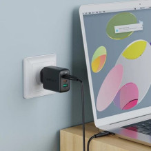 Charger Acefast 'A13' black 65W (2xPD / 1xQC3.0) + 'Type-C / Type-C' 120cm cable Charger Acefast 'A13' black 65W (2xPD / 1xQC3.0) + 'Type-C / Type-C' 120cm cable