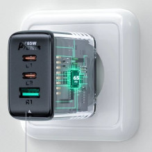 Charger Acefast 'A13' black 65W (2xPD / 1xQC3.0) + 'Type-C / Type-C' 120cm cable Charger Acefast 'A13' black 65W (2xPD / 1xQC3.0) + 'Type-C / Type-C' 120cm cable
