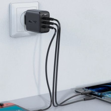 Charger Acefast 'A13' black 65W (2xPD / 1xQC3.0) + 'Type-C / Type-C' 120cm cable Charger Acefast 'A13' black 65W (2xPD / 1xQC3.0) + 'Type-C / Type-C' 120cm cable