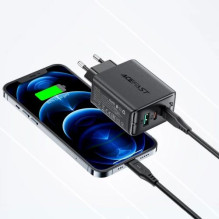 Charger Acefast 'A13' black 65W (2xPD / 1xQC3.0) + 'Type-C / Type-C' 120cm cable Charger Acefast 'A13' black 65W (2xPD / 1xQC3.0) + 'Type-C / Type-C' 120cm cable