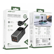 Įkroviklis Acefast 'Z2 GaN' juodas 75W (3xPD / 2xQC3.0 / 1xAC)