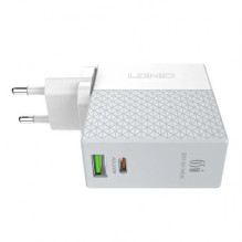 Įkroviklis LDnio 'A2620C' baltas 65W (PD / QC3.0) + 'Type-C / Type-C' 100cm laidas