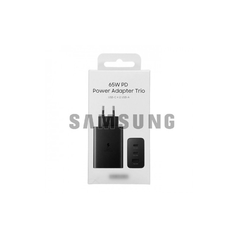 Įkroviklis Samsung 'TRIO' EP-T6530NBEGEU juodas 65W incl. packing / 100% Genuine /