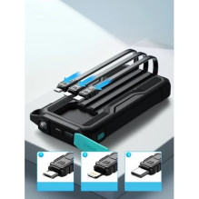 External battery Joyroom 'JR-L016' black 10000mAh (PD / QC3.0) + integrated 3in1 cable External battery Joyroom 'JR-L016' black 10000mAh (PD / QC3.0) + integrated 3in1 cable