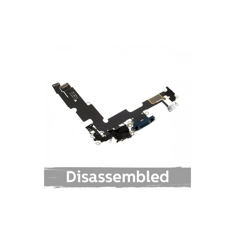 Charging port for iPhone 14 Plus with flexible connector / Midnight / (100% original / from the device)