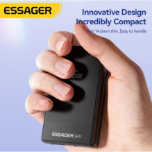 Charger Essager 'Ultra Thin' black 65W (PD / QC3.0)