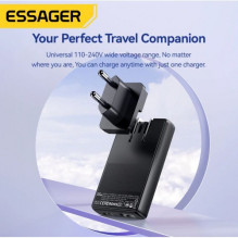 Charger Essager 'Ultra Thin' black 65W (PD / QC3.0)