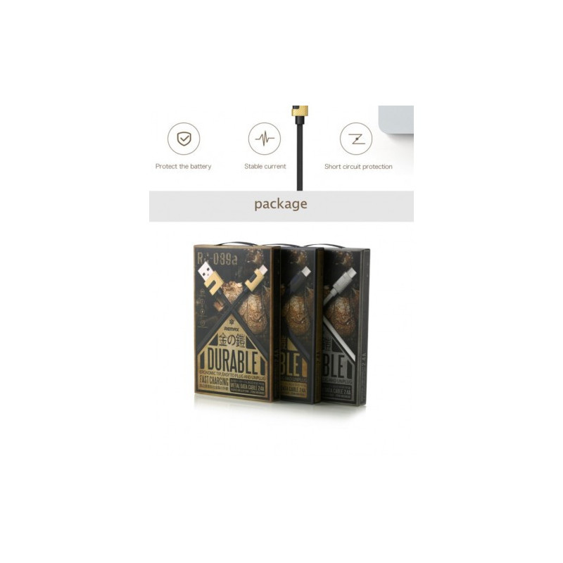 USB cable Remax 'Durable Metal' RC-089a black 'Type-C' 100cm