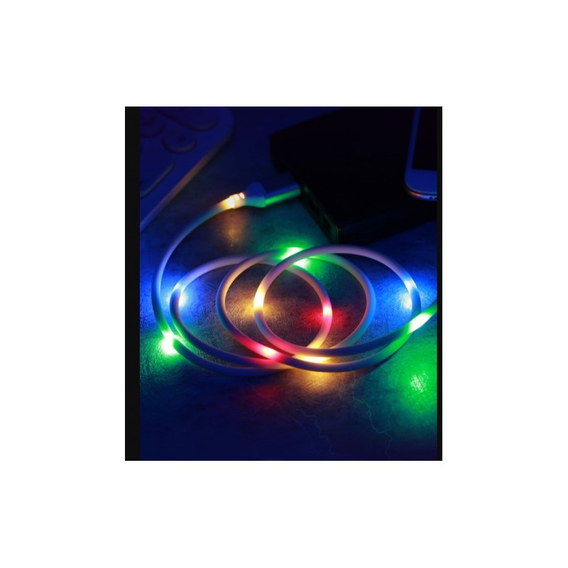 USB kabelis Remax PD-B14 tamsus 'Lightning' / LED apšvietimas visu ilgiu / 100cm