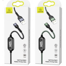 USB cable USAMS 'SJ423 - U48' green 'Lightning' 120cm (with current measurement)