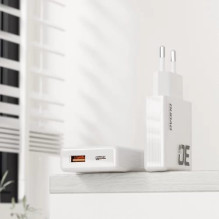 Charger Dudao 'A30EUT' white 30W (1xPD / 1xQC3.0) + 'Type-C / Type-C' cable