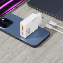 Charger Dudao 'A30EUT' white 30W (1xPD / 1xQC3.0) + 'Type-C / Type-C' cable