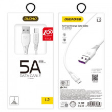 USB Cable Dudao 'L2T' white 'Type-C' 100cm (up to 5A) USB Cable Dudao 'L2T' white 'Type-C' 100cm (up to 5A)