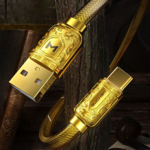 USB Cable WK Design 'Golden Series' gold 'Type-C' 100cm (up to 6A)