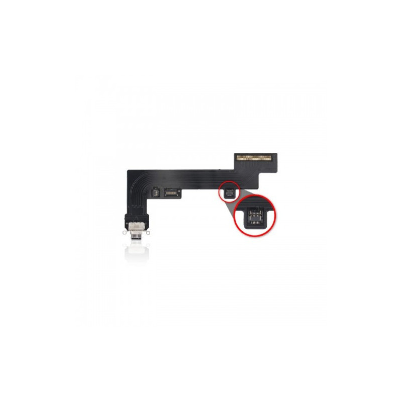 Charging port for iPad 10.9'' (2022) with flex connector / BLACK / OEM (LTE ver.)