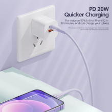 USB Cable Essager 'Rain' white 'Lightning' 200cm