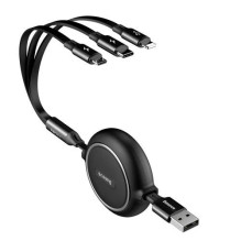 USB Cable Baseus '3in1' black 35cm / 120cm USB Cable Baseus '3in1' black 35cm / 120cm