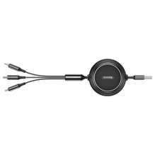 USB Cable Baseus '3in1' black 35cm / 120cm USB Cable Baseus '3in1' black 35cm / 120cm