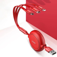 USB Cable Baseus '3in1' black 35cm / 120cm USB Cable Baseus '3in1' black 35cm / 120cm