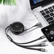 USB Cable Baseus '3in1' black 35cm / 120cm USB Cable Baseus '3in1' black 35cm / 120cm