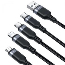 USB Kabelis Joyroom '4in1 / S-1T4018A18 ' juodas 120cm USB Kabelis Joyroom '4in1 / S-1T4018A18 ' juodas 120cm