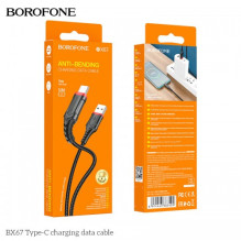 USB Kabelis Borofone 'BX67' juodas 'Type-C' 100cm USB Kabelis Borofone 'BX67' juodas 'Type-C' 100cm
