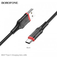 USB Kabelis Borofone 'BX67' juodas 'Type-C' 100cm USB Kabelis Borofone 'BX67' juodas 'Type-C' 100cm