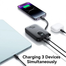 External battery Joyroom 'JR-PBF18' black 10000mAh 22.5W (PD / QC3.0) + integrated Lightning cable + Type-C cable