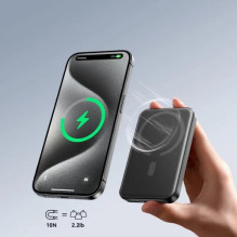 External battery Joyroom 'JR-W020 Mini' black 5000mAh 20W (Wireless Charge) + Type-C / Type-C cable