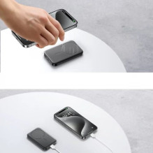 Išorinė baterija Joyroom 'JR-W020 Mini' juoda 5000mAh 20W (Wireless Charge) + Type-C / Type-C laidas