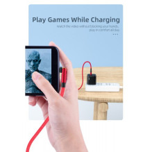 USB Cable Essager 'Universal' (180' angle) red 'Type-C' 200cm (up to 3A)