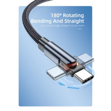 USB Cable Essager 'Universal' (180' angle) red 'Type-C' 200cm (up to 3A)
