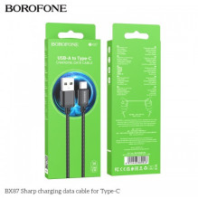 USB Kabelis Borofone 'BX87' juodas 'Type-C' 100cm