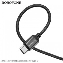 USB Kabelis Borofone 'BX87' juodas 'Type-C' 100cm