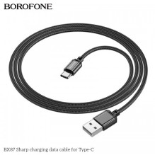 USB Cable Borofone 'BX87' black 'Type-C' 100cm
